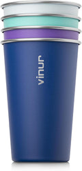 VINUR Stainless Steel Cups-16 oz Colorful Metal Drinking Glasses 4 Pcs | 16 oz by Vinur