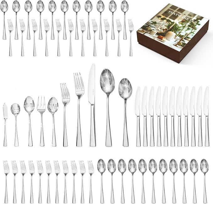 65 Piece Silverware Set for 12 by KINGSTONE