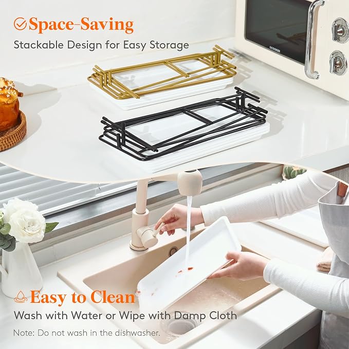 Lifewit 3 Tier Serving Tray, 30 x 17 cm/12 x 6.5" White Plastic Tiered Food - Image 9