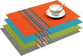 SHACOS Placemats Set of 4 Colorful Woven Vinyl Place Mats by SHACOS