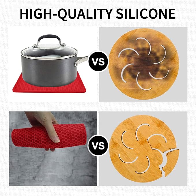 Silicone Trivets for Hot Pots and Pans, Heat Resistant Trivet Mats for Hot - Image 5