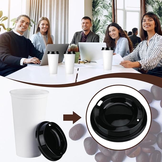 30 Pack Reusable Plastic Coffee Cups - Image 5