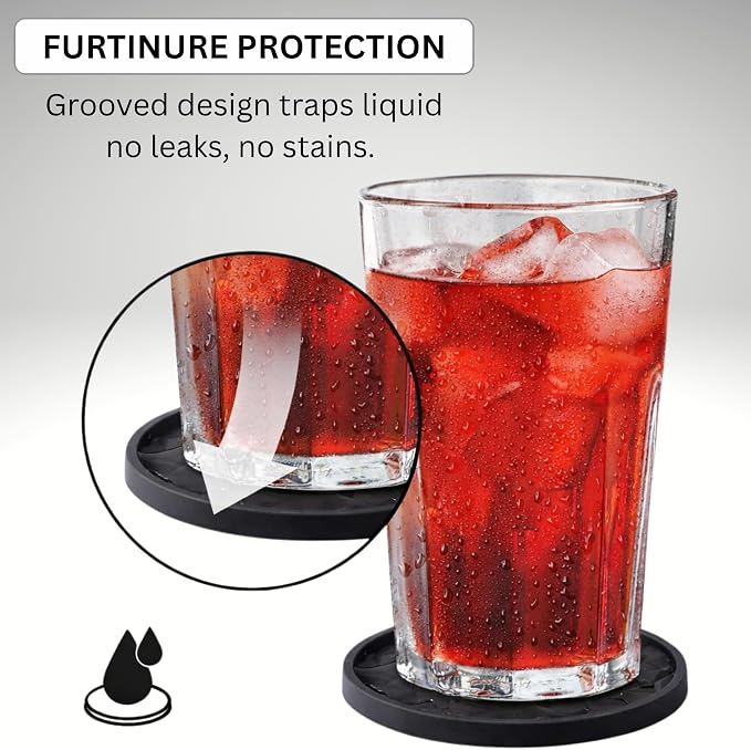 Soft, Shockproof & Safe – Unique 3‑Style Silicone Rubber Coasters Set - Image 4
