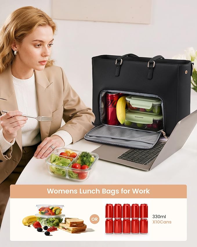 LOVEVOOK Lunch Tote Bag for Women, 3 in 1 Work Bag - Image 3