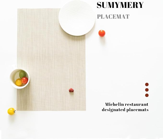 Placemats Set of 8 Vinyl/Plastic Woven Place Mats - Image 5