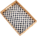 Rectangle Rattan Tray with Mother of Pearl Inlay, Rattan Serving Tray with by Tynulox