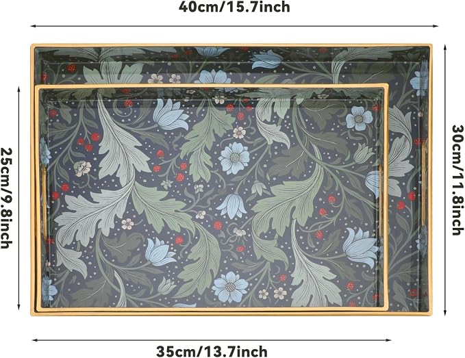 2 Pcs Serving Trays with Handle Plastic Tray - Image 2