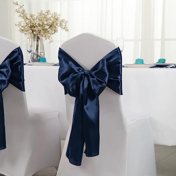 Horbaunal 24 Pack Navy Blue Satin Table Runner 12 x 108 Inch | Smooth Table - Image 3