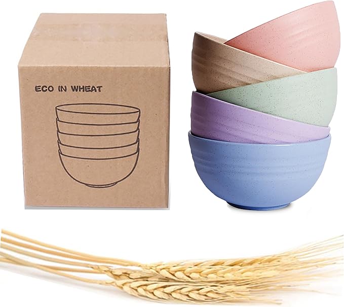 Eco-friendly Wheat Straw Bowls, 4.7 inches mini Snacks Bowl Sets, Unbreakable by Choary