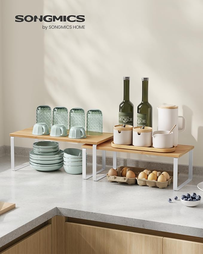 SONGMICS Cabinet Organizer Shelf, Kitchen Storage, Spice Rack, Expandable - Image 2