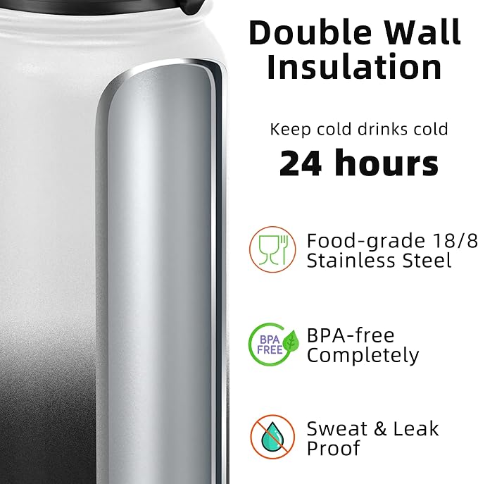 Fanhaw 32 oz Insulated Stainless Steel Water Bottle - Image 3