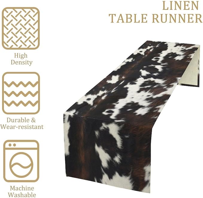 Cow Print Table Runner, 13x70 Inch - Image 4