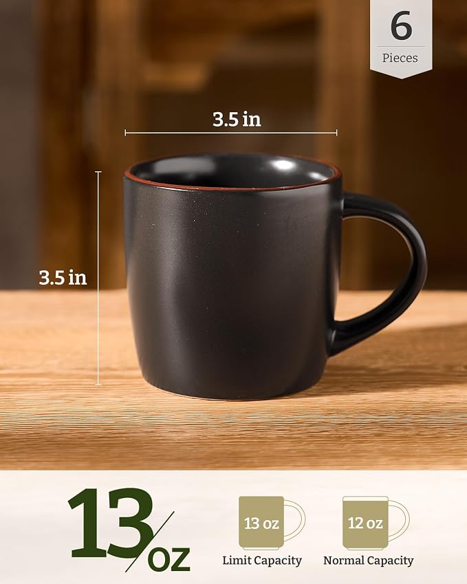 famiware Mercury Coffee Mugs 13 oz, Coffee Mugs Set of 6 - Image 4
