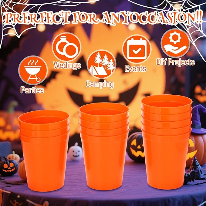 Yungyan 100 Pack 16 oz Stadium Cups Reusable Plastic Cups Blank Drink Stadium - Image 3