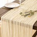 1 Pack Ivory Cream Cheesecloth Table Runner 120 Inch Boho Wedding Decor | by Fixwal