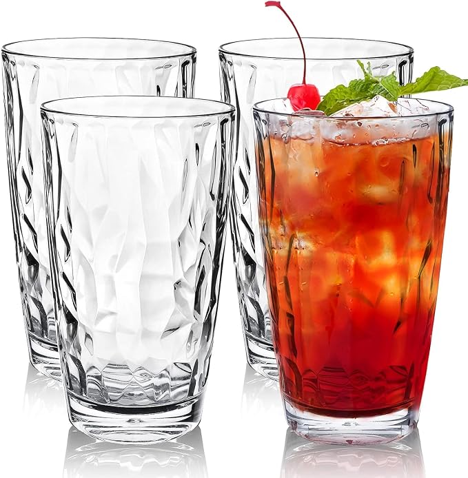 Topsky 16oz Plastic Tumblers Drinking Glasses Set of 4, Outdoor&Indoor by HomeandKitchenNO1