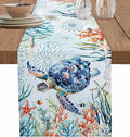 Sea Turtle Coastal Table Runners 36 Inches Long, Summer Beach Coral Table by Unknown
