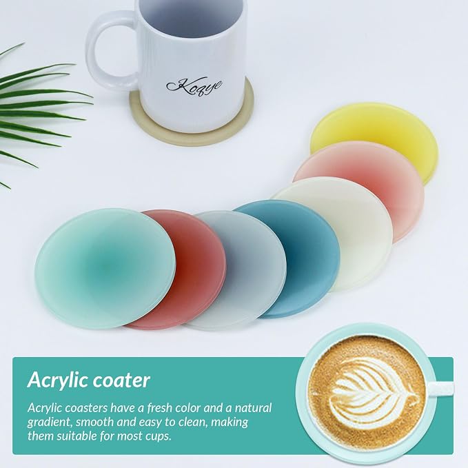 4 Pack Gradient Round Acrylic Coasters, - Image 4