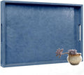 18 x 12 inches Leather Ottoman Serving Tray by Unknown