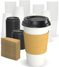 Dealusy 100 Pack 16 oz Disposable Coffee Cups by Dealusy