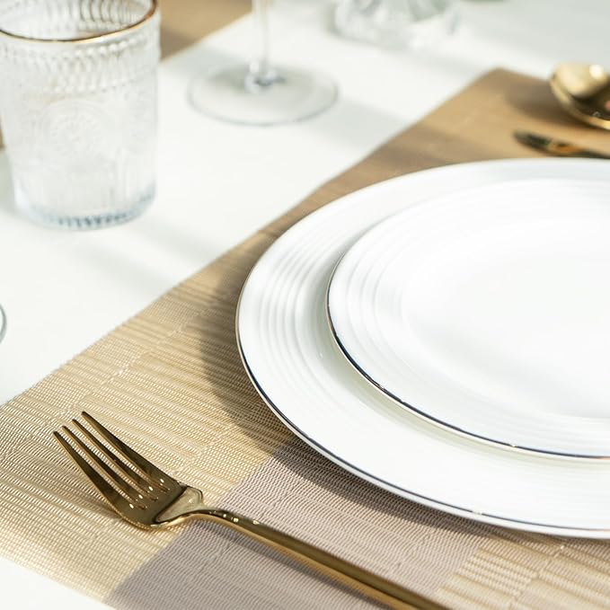 Placemats Set of 6 Vinyl/Plastic Woven Place Mats - Image 7