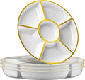 Plasticpro 6 Sectional Round Plastic Serving Tray/Platter by PLASTICPRO