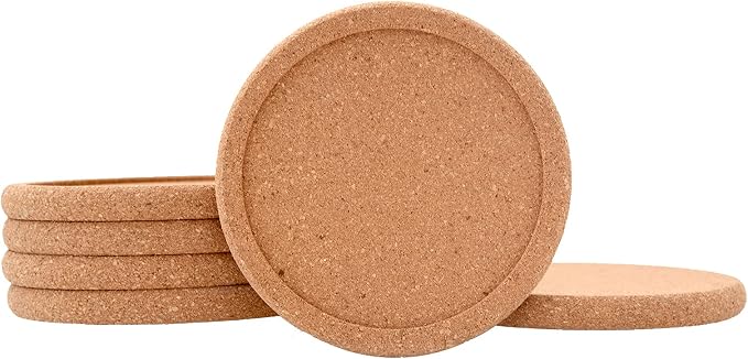 Natural Round Cork Coasters for Drinks by KitWinner
