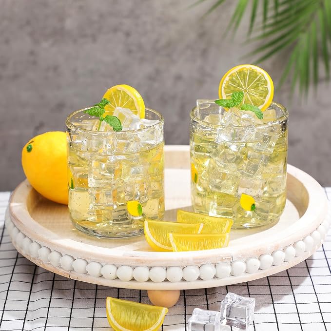 SiliFine 2 Pcs Lemon Icon Juice Glasses - 14oz Yellow Lemon Stemless Wine - Image 5