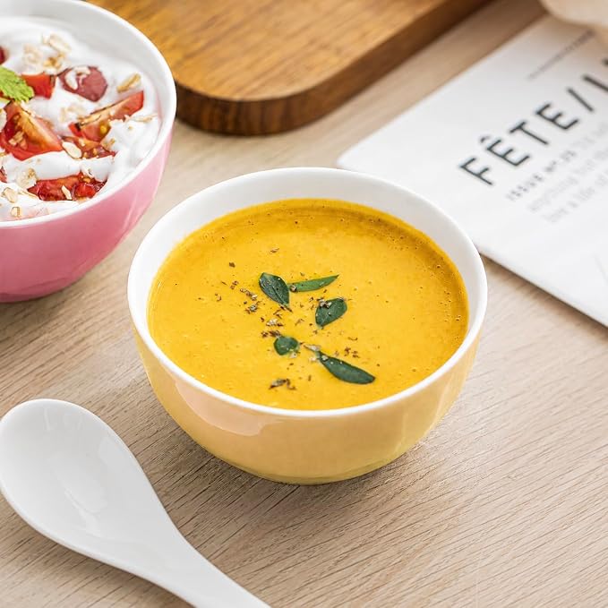 HOMBENE Porcelain Soup Bowls, 4.5 Inch Ice Cream Bowl, Kitchen Bowl Set - Image 5