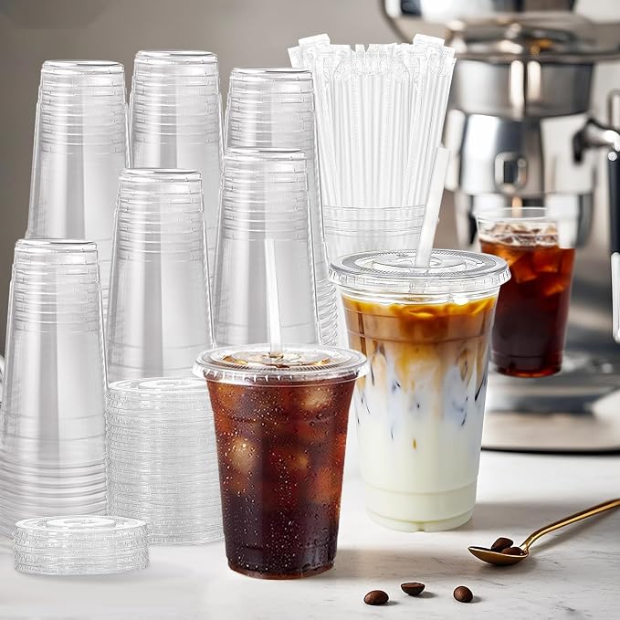 16 oz 100 Pack Clear Leak-Proof Plastic Cups - Image 6