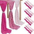 12 Pcs Gradient Rose Pink Cheesecloth Gauze Table Runners | Boho Wedding Decor by Remagr