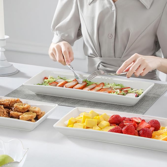 MALACASA Serving Platters Set of 4, Ceramic Serving Platters and Trays - Image 7