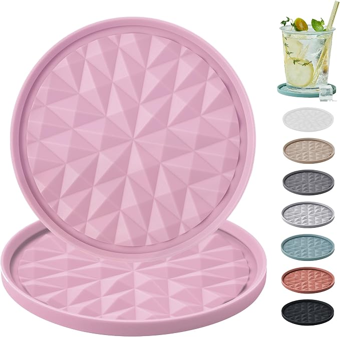 Silicone Coasters for Drinks- Cup Mat for Tabletop Protection-Non-Slip by Wingcases