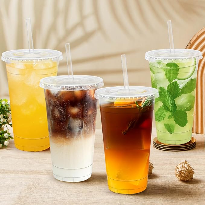 Lamosi 100 Pack 20 oz Plastic Coffee Cups - Image 5