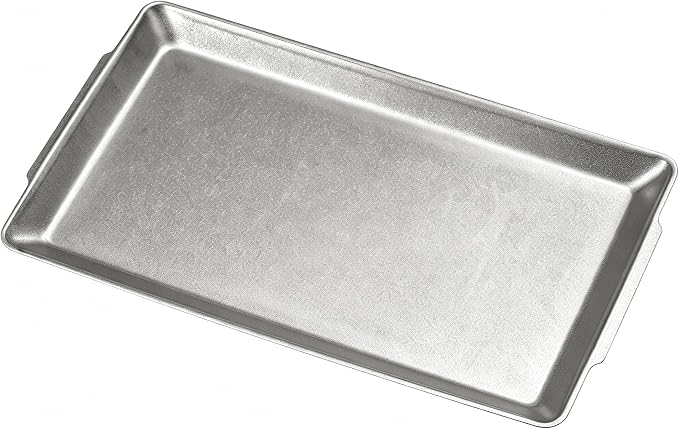 15.8" x 9.5" Large Serving Trays Vintage Style Stainless Steel Heavy-Duty Large by SANQIAHOME