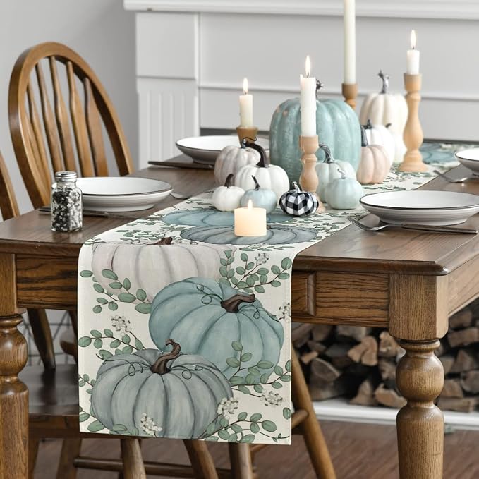 Artoid Mode 210 GSM Fall Table Runner 13x108 Inch Home Party Decor | Pumpkins - Image 3