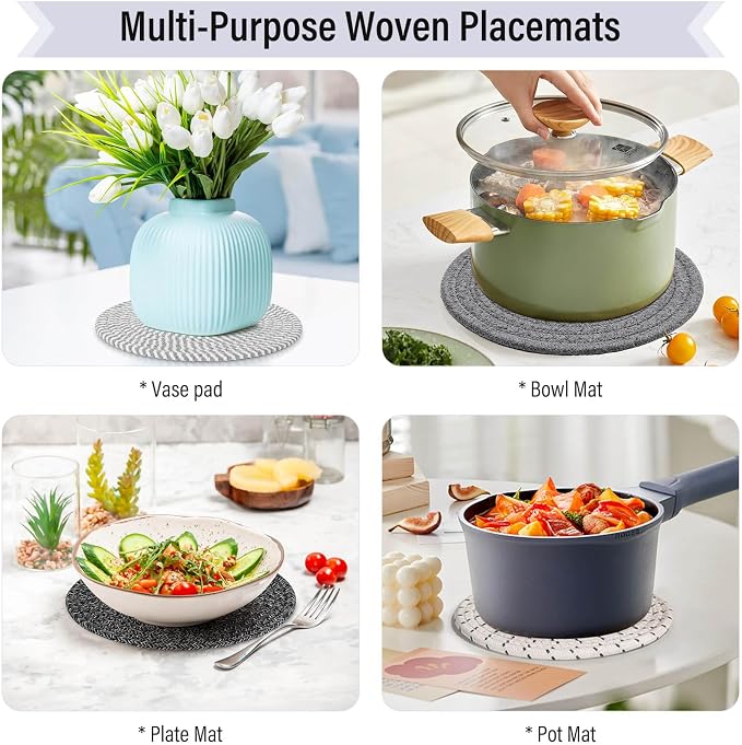 Tidponra 8" Trivets Set for Hot Dishes, 4 Heat Resistant Pot Holders Kitchen - Image 6