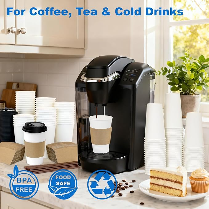 16 oz Coffee Cups + 16 Extra Cups Bulk Disposable To-Go Paper Cups - Image 2