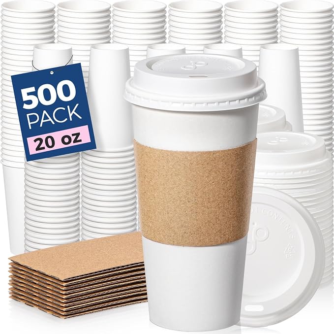 Fit Meal Prep 500 Pack 20 oz Disposable Coffee Cups by FMPBRANDS