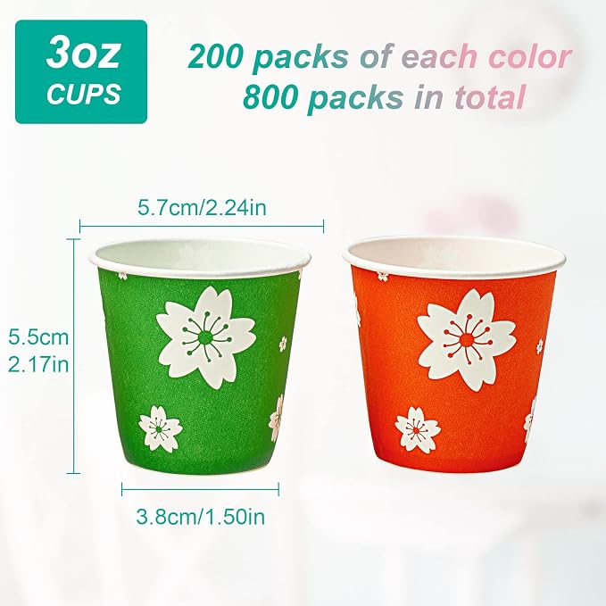 LITOPAK 800 Pack 3 oz Paper Cups, Small Paper bathroom cups 3 ounce | - Image 2