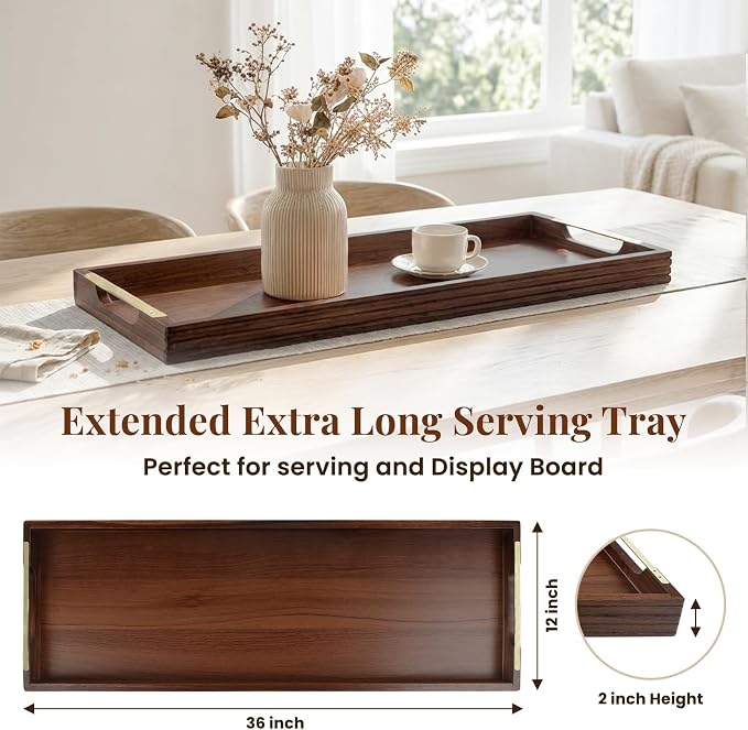 36" Acacia Wooden Charcuterie Board - Image 3