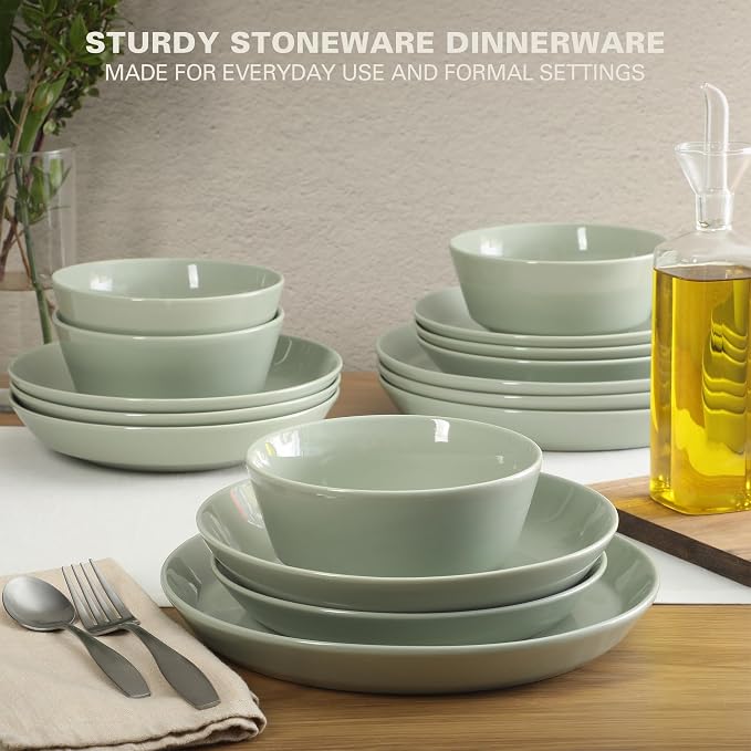 Gibson Home Summer Shades 16 Piece Plates and Bowls Dishes Service - Image 4