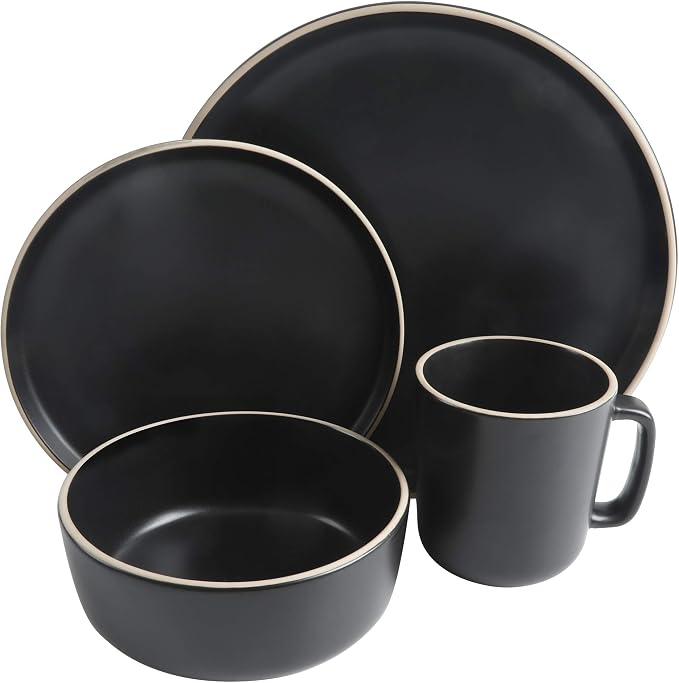 Gibson Home Zuma 16 Piece Round Kitchen Dinnerware Set, Service - Image 2