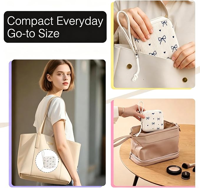 Corduroy Period Pouch for Women, Cute Sanitary Pad Pouch - Image 4