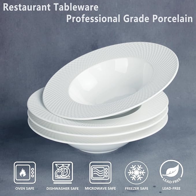 Ceramics Rimmed Soup Bowls 10.1 oz, Pasta plates - Image 3