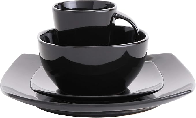 Gibson Elite Soho Lounge Square Reactive Glaze Stoneware Dinnerware Set - Image 3
