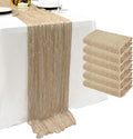 6Pack Beige Cheesecloth Table Runner 20 x 120 inch Gauze Table Runner | Beige by Seveups