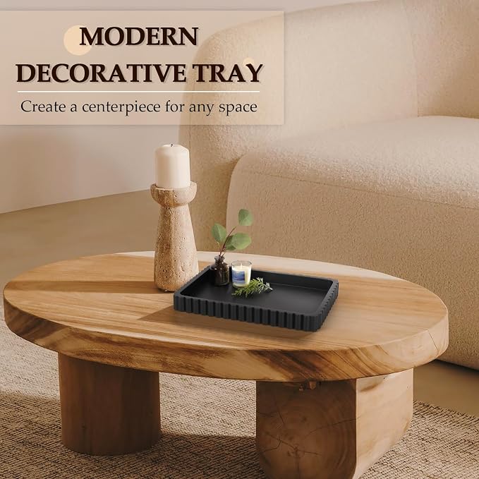 Rectangular Tray for Coffee Table Decor, Solid Concrete, Aesthetic Home Decor - Image 3