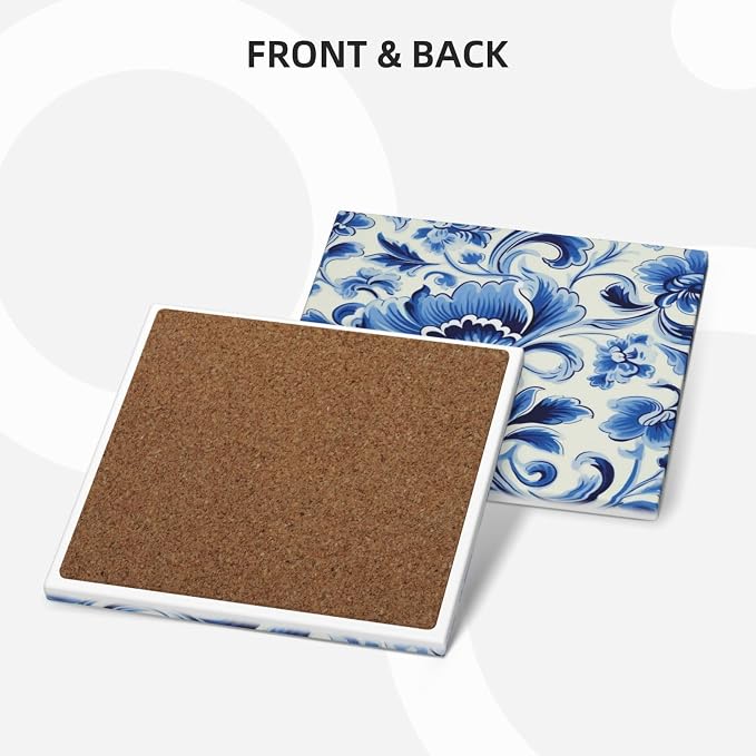 Coasters Set of 6, Coasters for Drinks Absorbent Stone - Image 4