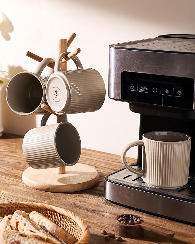 famiware Coffee Mug Set for 4, Star 12 oz Catering Mugs Cup Set - Image 4